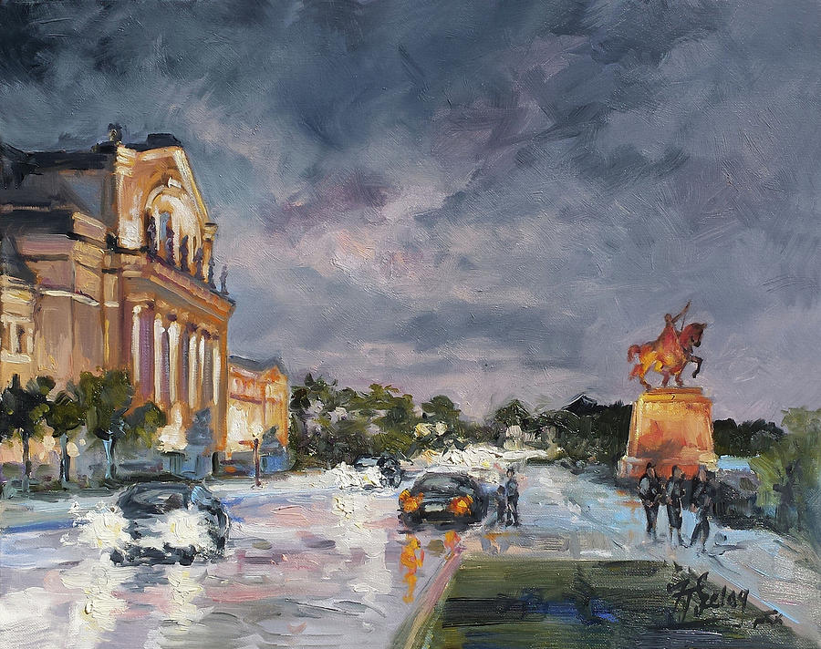 Saint Louis Art Museum - after rain Painting by Irek Szelag