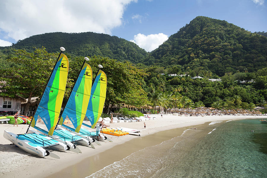 Saint Lucia, Caribbean, Sugar Beach Digital Art by Tim Mannakee