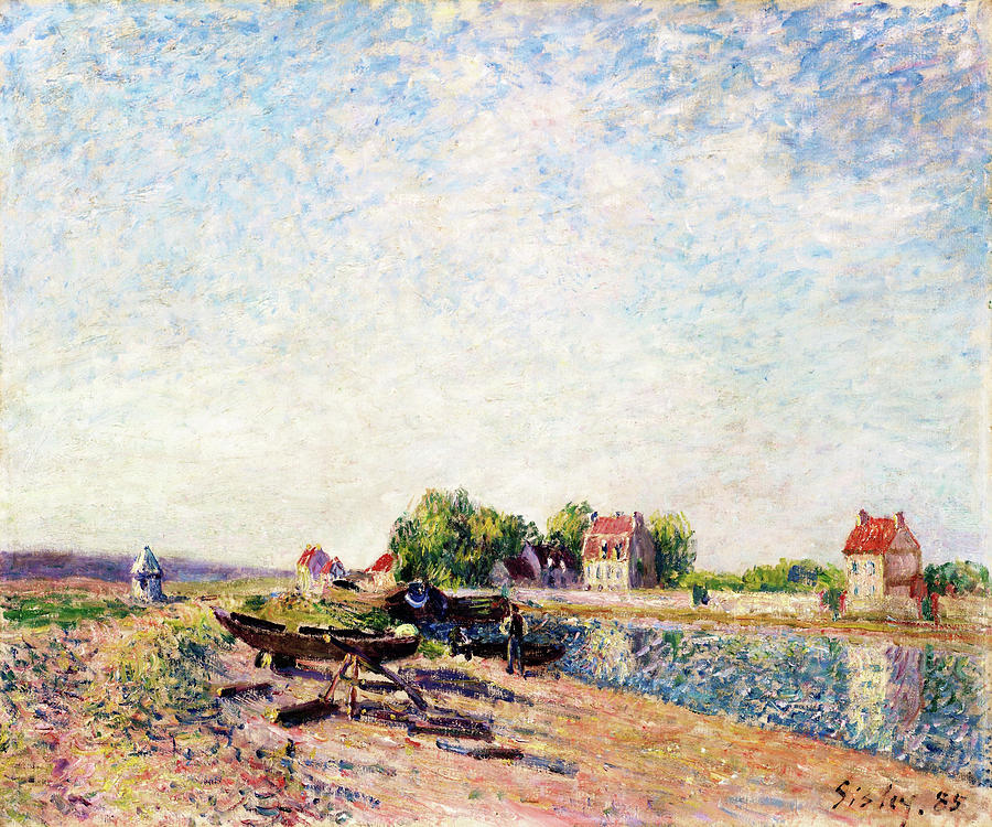 Saint-Mammes, Loing Canal - Digital Remastered Edition Painting by Alfred Sisley