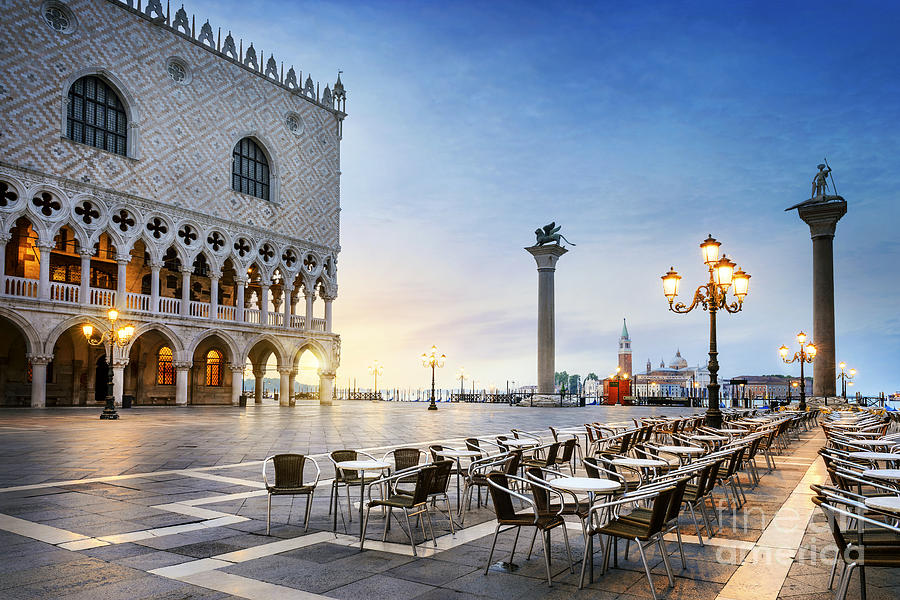 City Photograph - Saint Mark Square With San Giorgio Di by Ventdusud City Photograph - Saint Mark Square With San Giorgio Di by Ventdusud