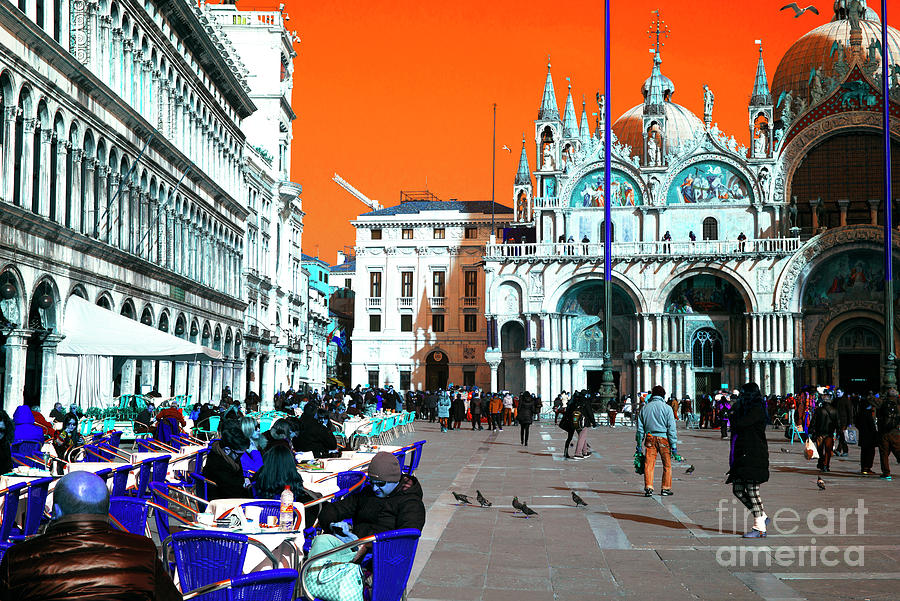 Saint Marks Square Pop Art Venice Photograph by John Rizzuto