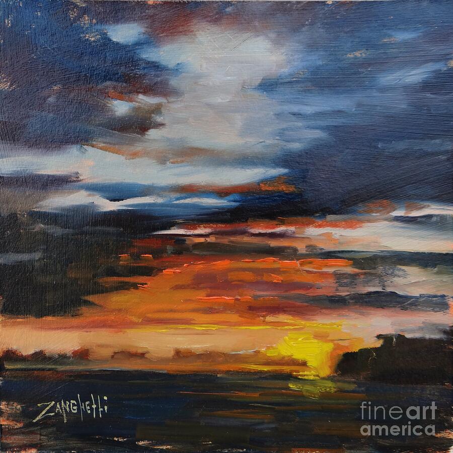 Saint Martin Sunset Painting by Laura Lee Zanghetti