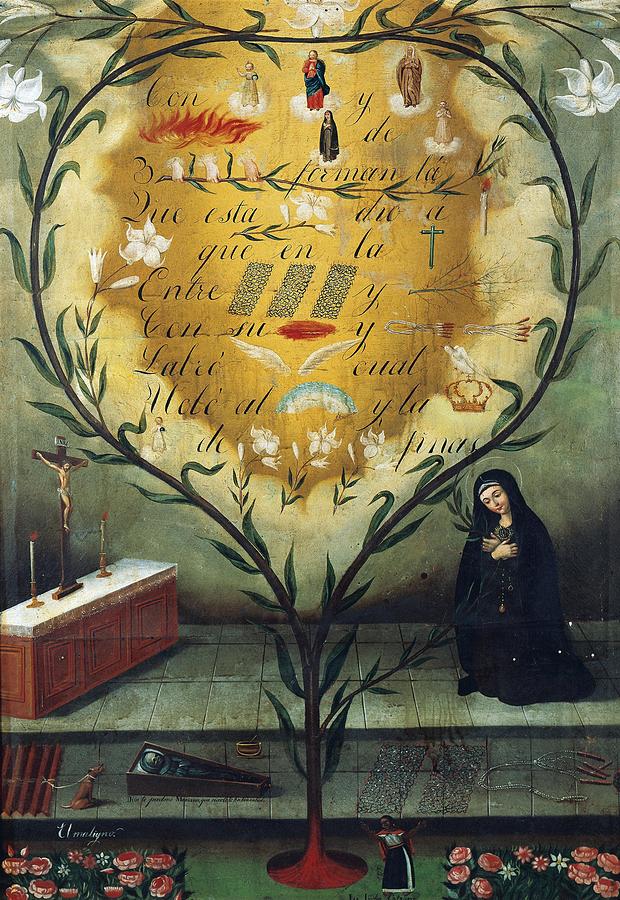 Saint Mary Ann of Jesus of Paredes -1618-1645-. Painting by Hernando de la Cruz -1592-1646-. Painting by Album