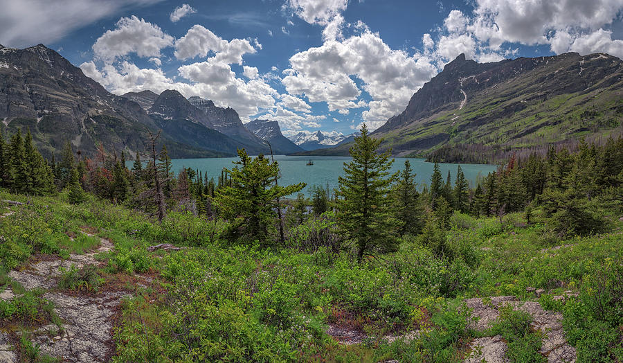 Saint Mary Lake Panorama Photograph by Kristen Wilkinson