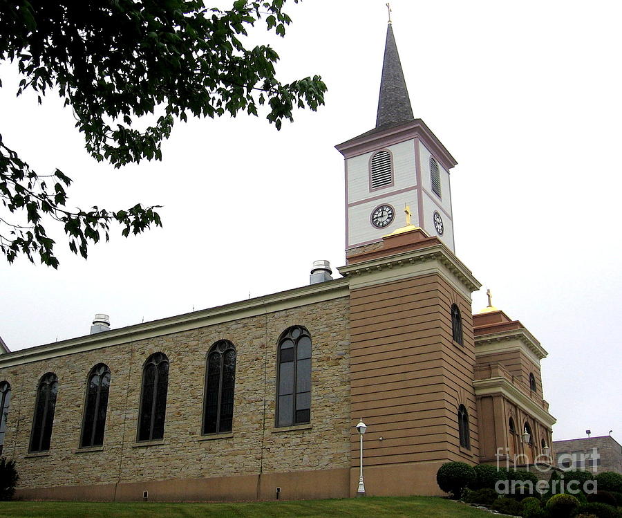 Clock Photograph - Saint Marys Catholic Church in Saint Marys Pennsylvania by Rose Santuci-Sofranko
