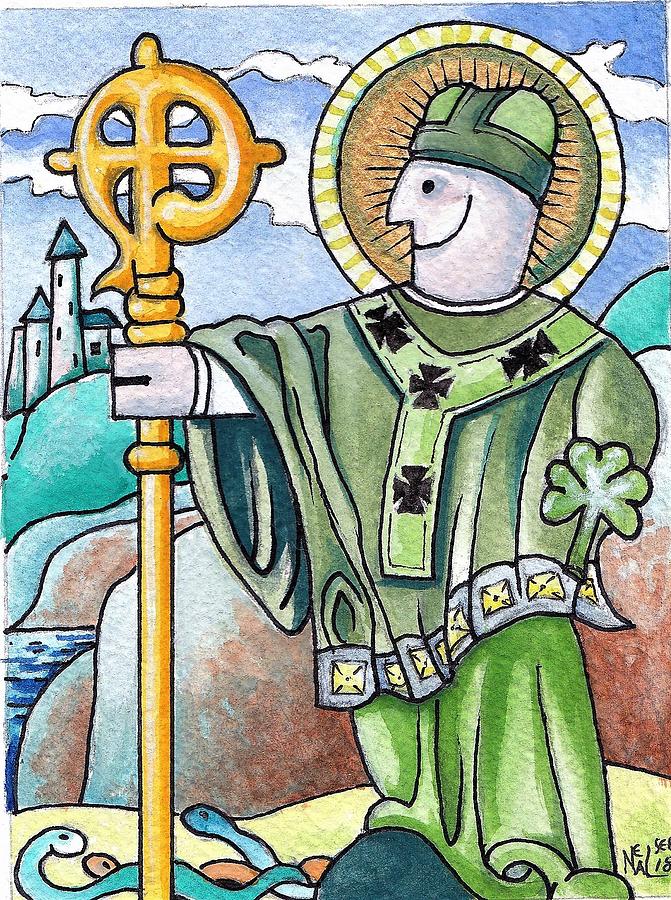 Saint Patrick Banishing the Snakes Painting by Neal Winfield