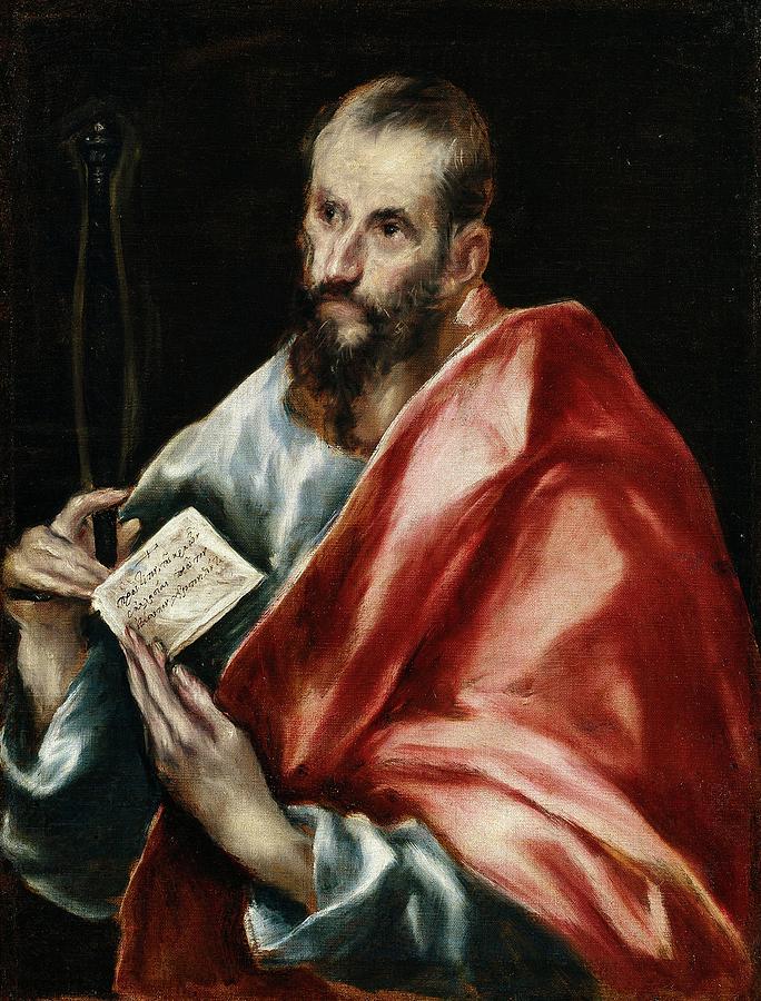 Saint Paul, 1608-1614, Spanish School, Oil on canvas, 72 cm x 55 cm, ... Painting by El Greco -1541-1614-