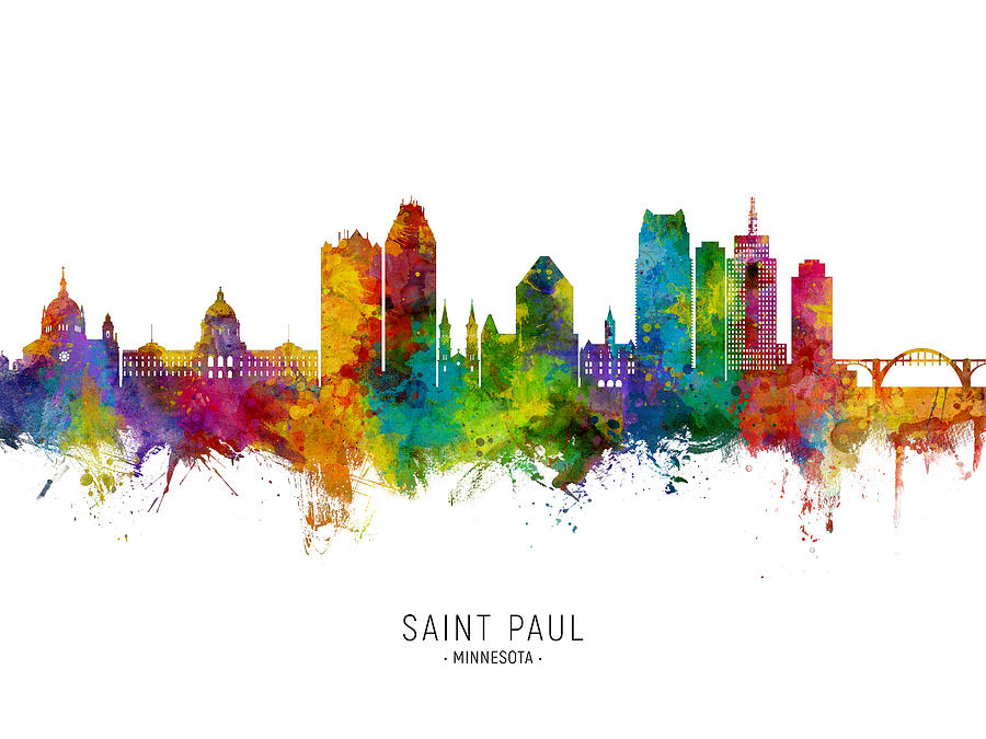 Skyline Digital Art - Saint Paul Minnesota Skyline by Michael Tompsett