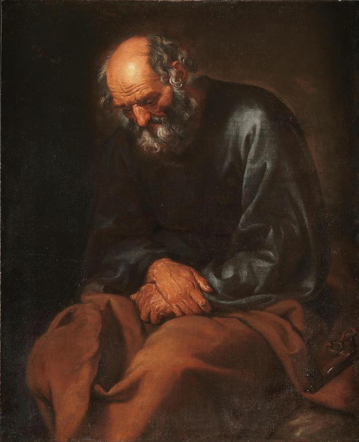 Saint Peter weeping. 1620 - 1630. Oil on canvas. Painting by Anonymous