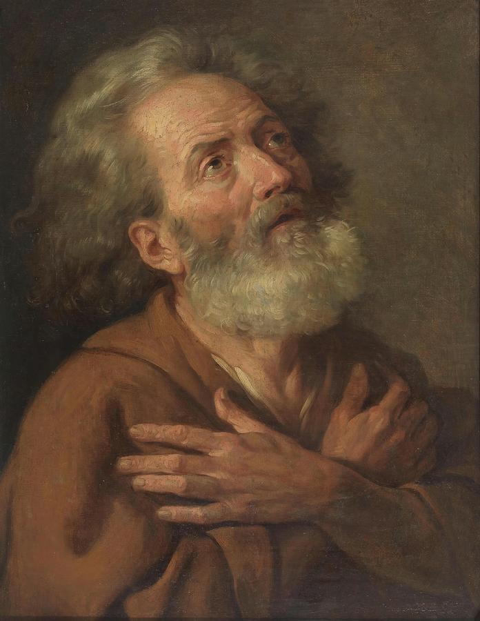 Saint Peter weeping. XVIII century. Oil on canvas. Painting by Anonymous