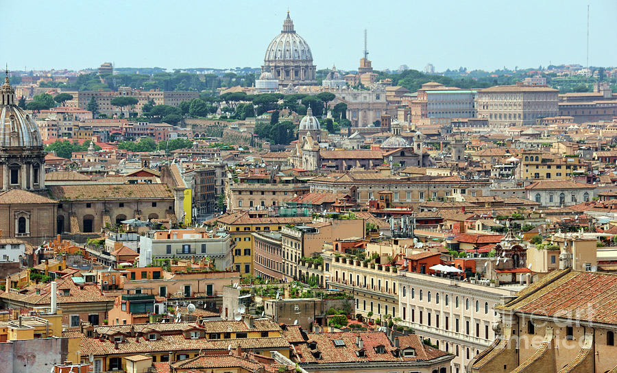 Saint Peters and Rome Rooftops  2321 Photograph by Jack Schultz