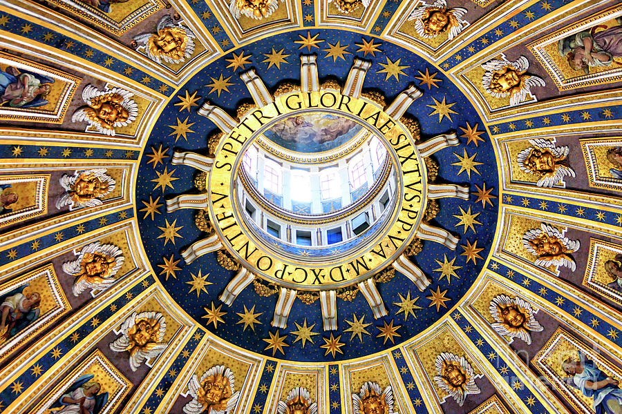 Saint Peters Basilica Dome in Vatican City Photograph by John Rizzuto
