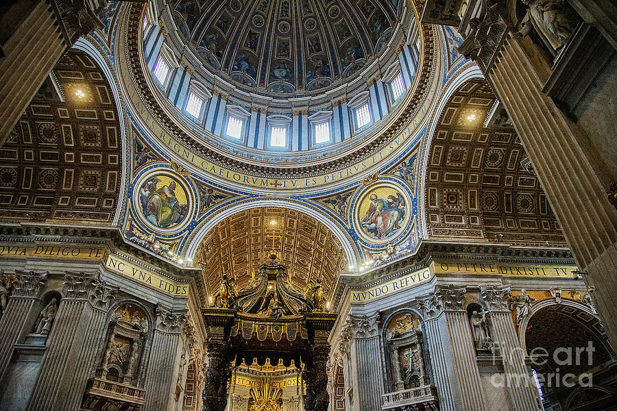 Saint Peters Basilica Rome Interior 5 Photograph by Wayne Moran