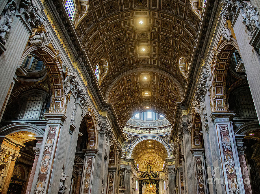 Saint Peters Basilica Rome Interior Photograph by Wayne Moran