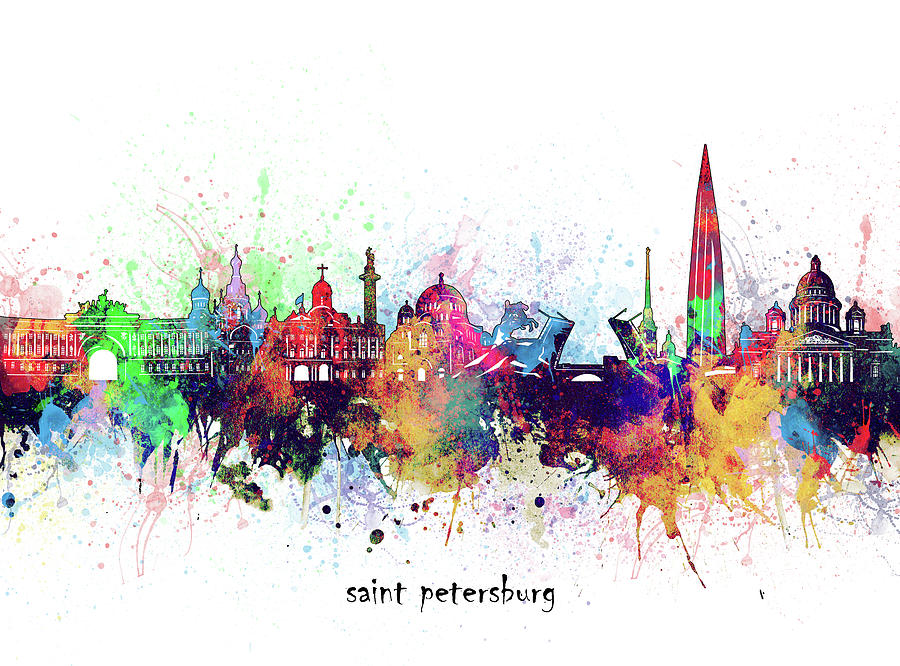 Saint Petersburg Skyline Artistic Digital Art
