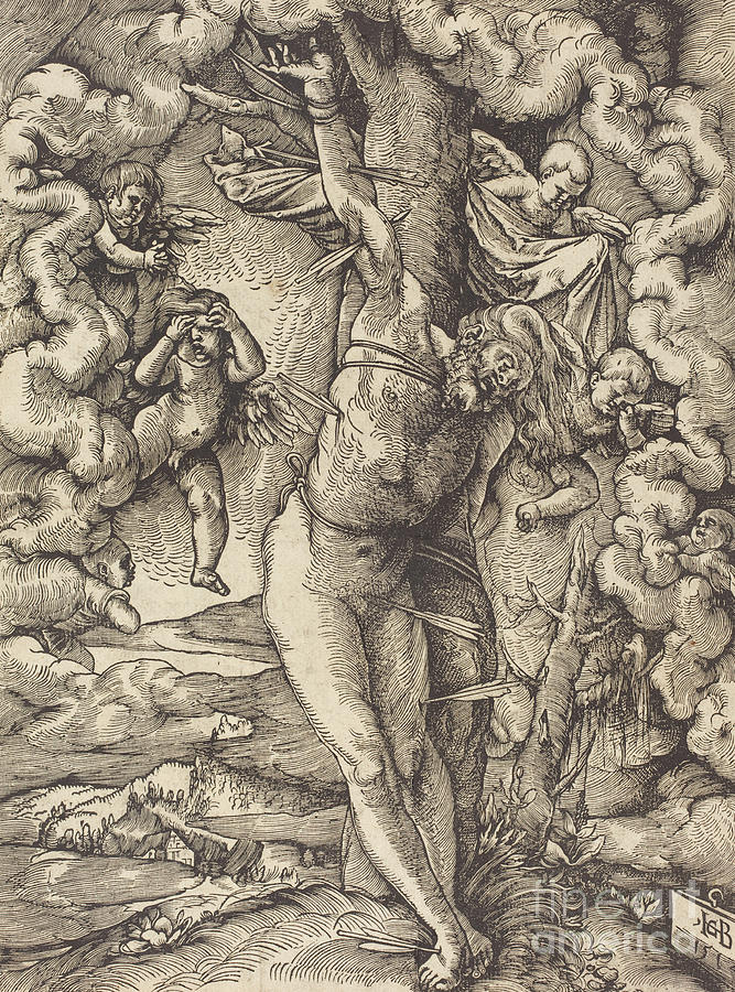 Nude Drawing - Saint Sebastian, 1514 by Hans Baldung Grien