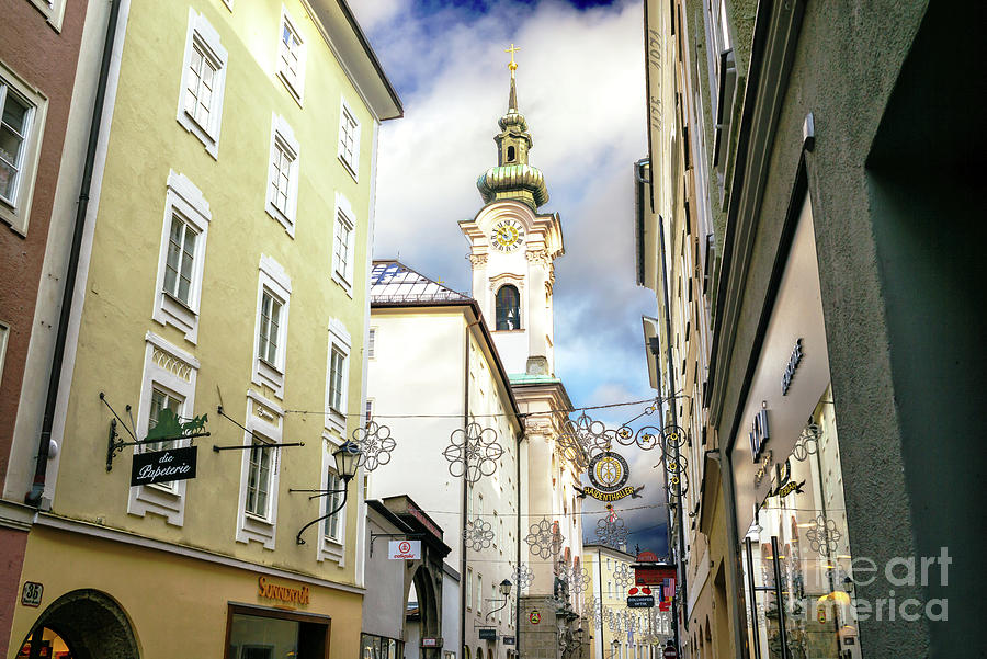 Saint Sebastians Church Tower in Salzburg Photograph by John Rizzuto