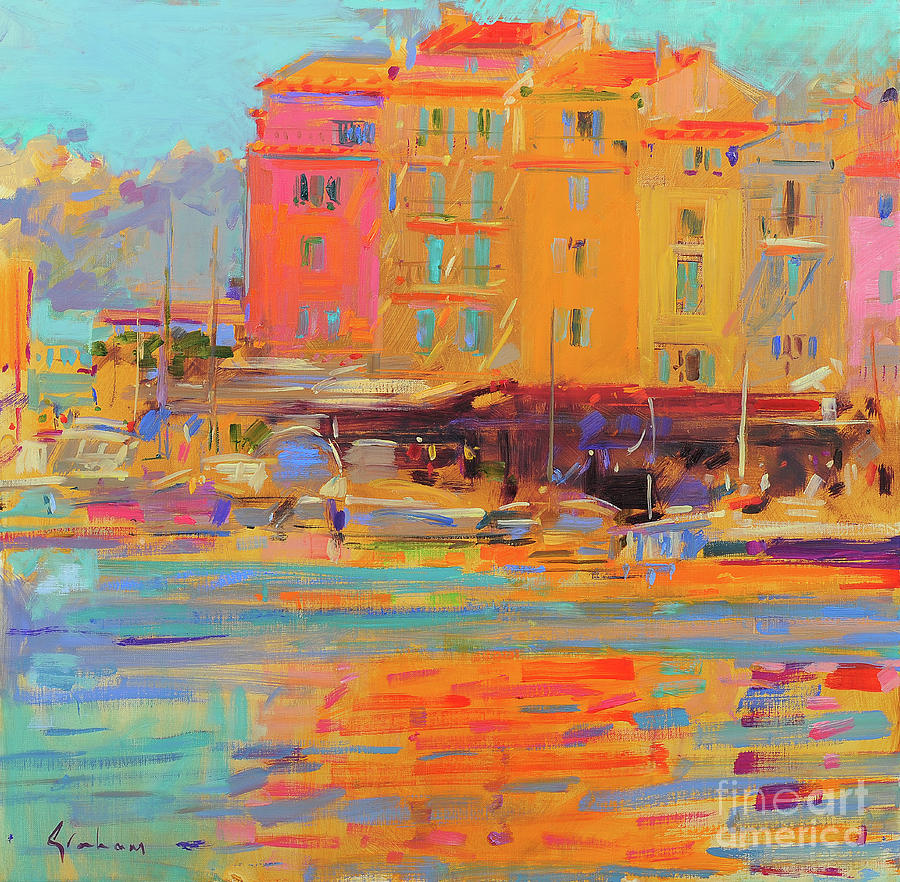 Saint-Tropez Reflections Painting by Peter Graham
