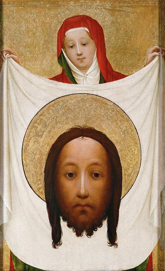 Saint Veronica with the sudarium of Christ,1420. Oil on walnut, 44,2 x 33,7 cm. NG 687. Painting by Master Saint Veronica MASTER SAINT VERONICA -ABOUT 1500-