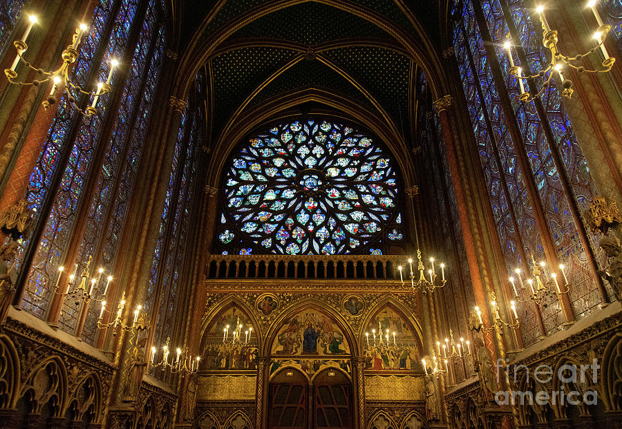 Sainte Chapelle Paris France Stained Glass Photograph