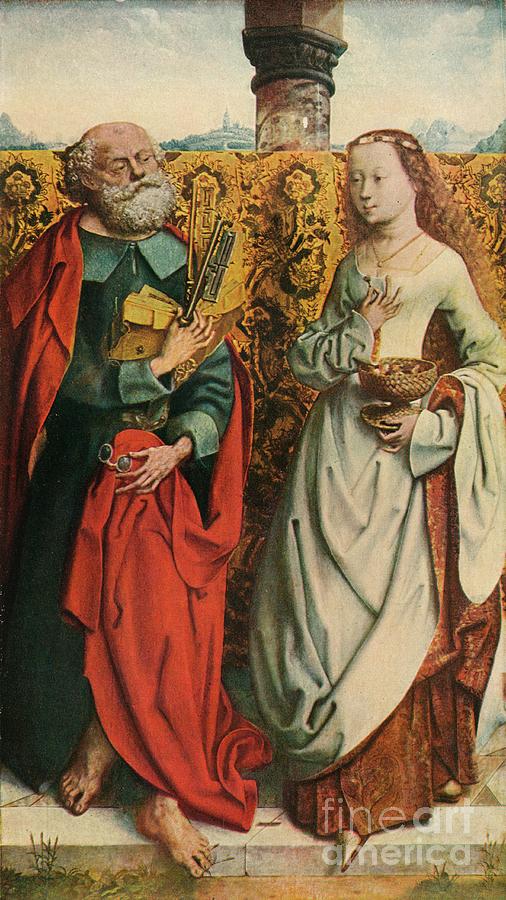 Saints Peter And Dorothy, C1505, 1909 Drawing by Print Collector