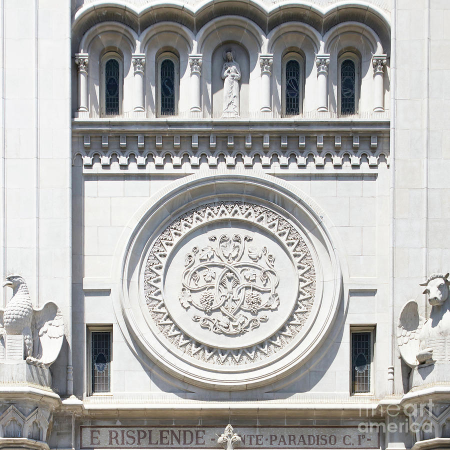 Saints Peter and Paul Church Details on Filbert Street San Francisco R632 sq Photograph by Wingsdomain Art and Photography