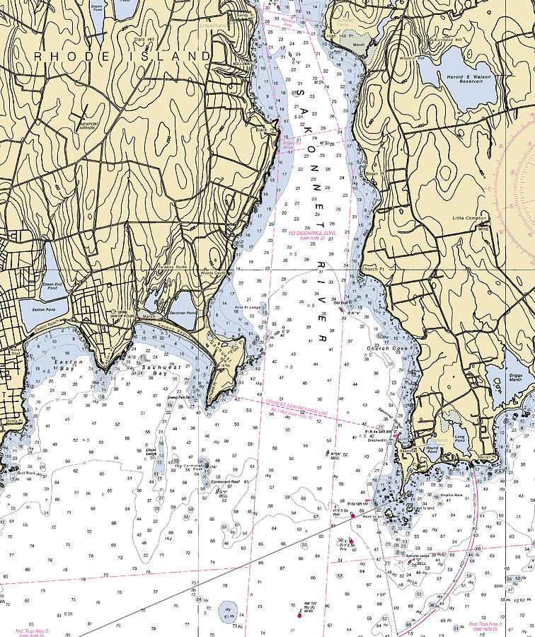 Pointrhode Island Nautical Chart Mixed Media by Sea Koast