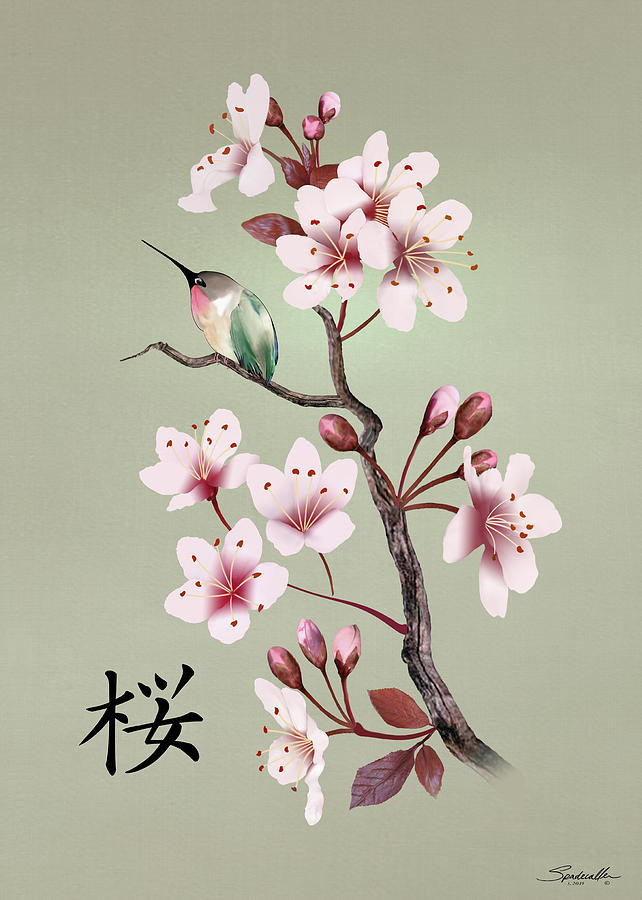 Sakura Digital Art by M Spadecaller