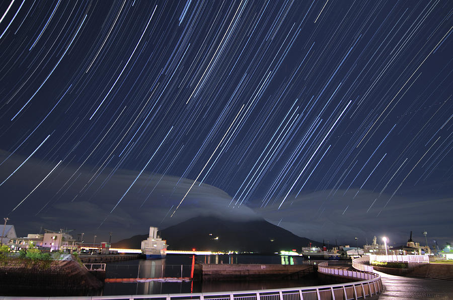 Sakurajima Startrails Photograph by Shimpei Yamashita