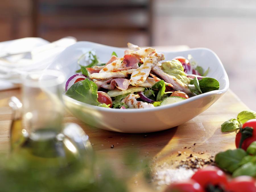 Salad With Chicken And Ham Photograph By Garlick Ian Fine Art America 9143