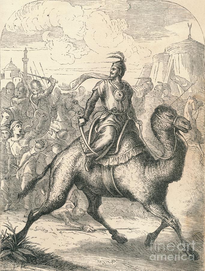 Saladin Escaping On A Swift Dromedary Drawing by Print Collector