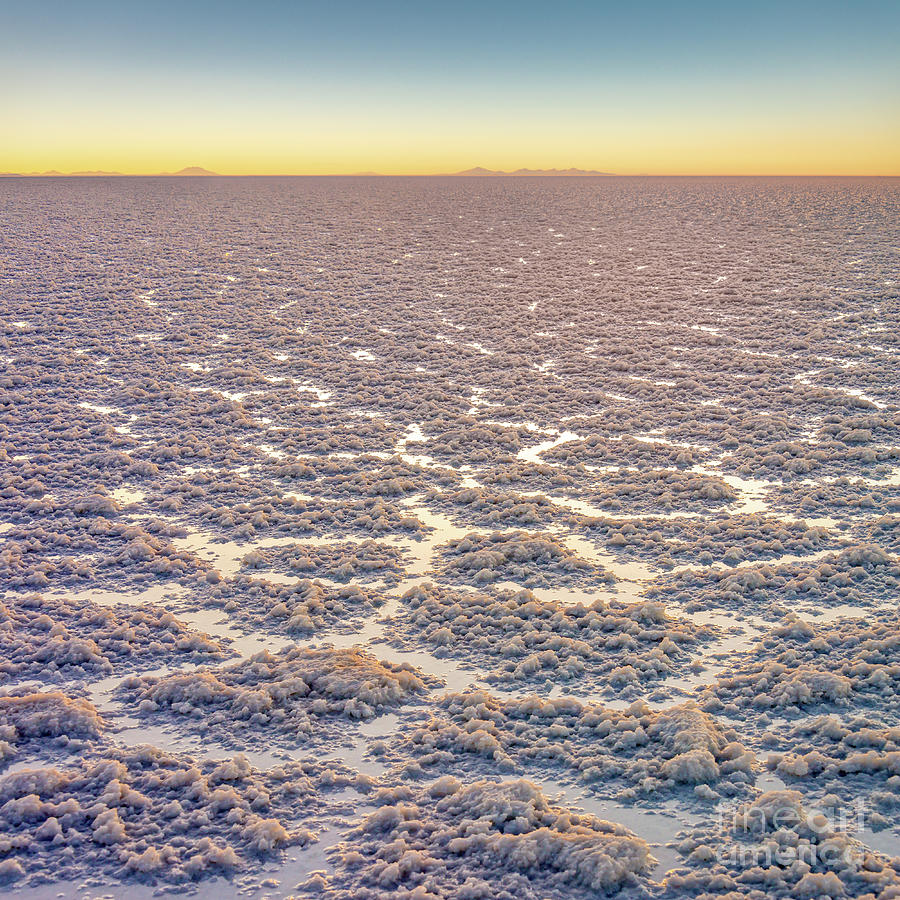 Sunset Photograph - Salar de Uyuni in Bolivia by Delphimages Photo Creations