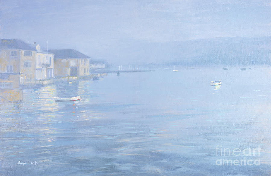 Boat Painting - Salcombe - Misty Morning, 1998 by Jennifer Wright