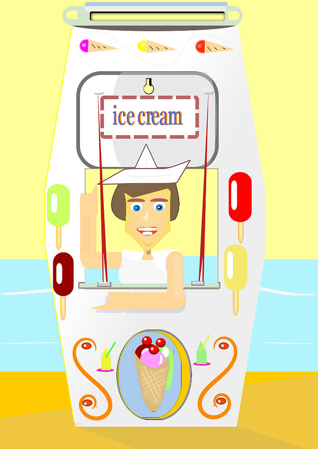 Ice Cream Digital Art - Sale Of Ice Cream On The Beach by Jon Fennel Ice Cream Digital Art - Sale Of Ice Cream On The Beach by Jon Fennel