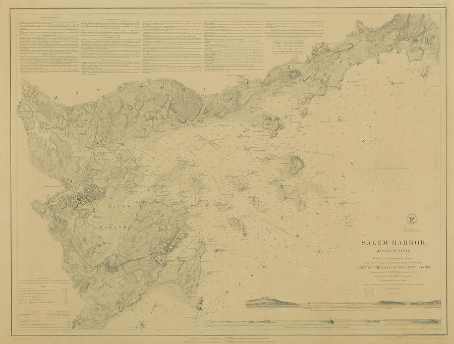 Salem Harbor Chart 1855 Massachusetts Digital Art by Historic Map Works Llc Salem Harbor Chart 1855 Massachusetts Digital Art by Historic Map Works Llc