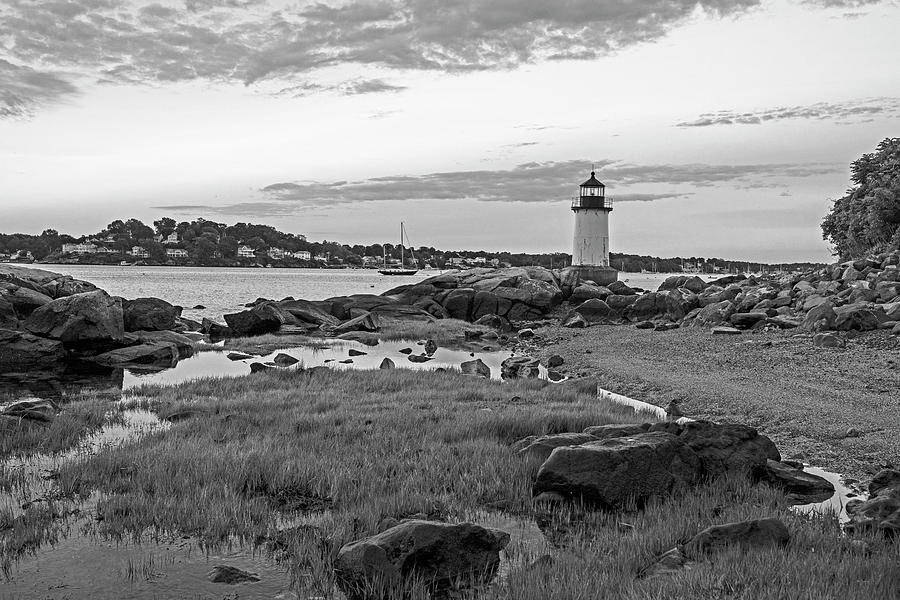Salem MA Winter Island Fort Pickering Light Morning Light Black and White Photograph by Toby McGuire
