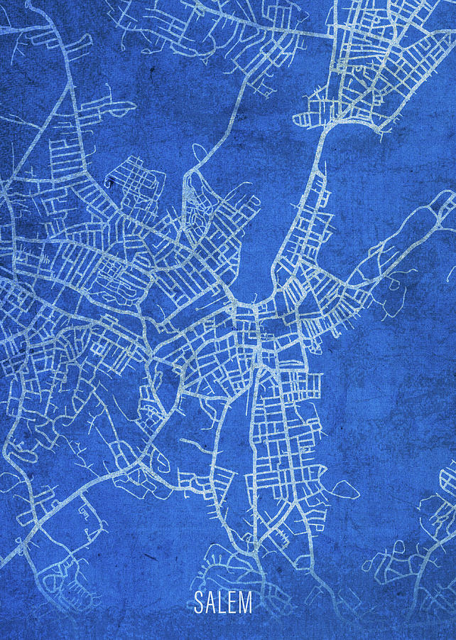 Salem Mixed Media - Salem Utah City Street Map Blueprints by Design Turnpike