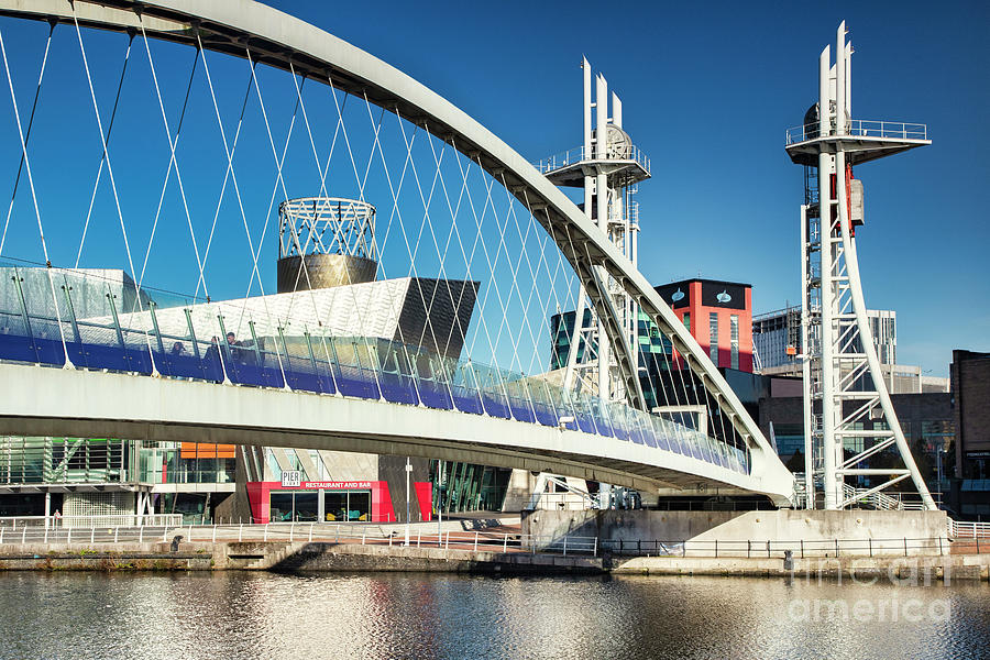 Architecture Photograph - Salford Quays Manchester The Lowry Bridge by Colin and Linda McKie