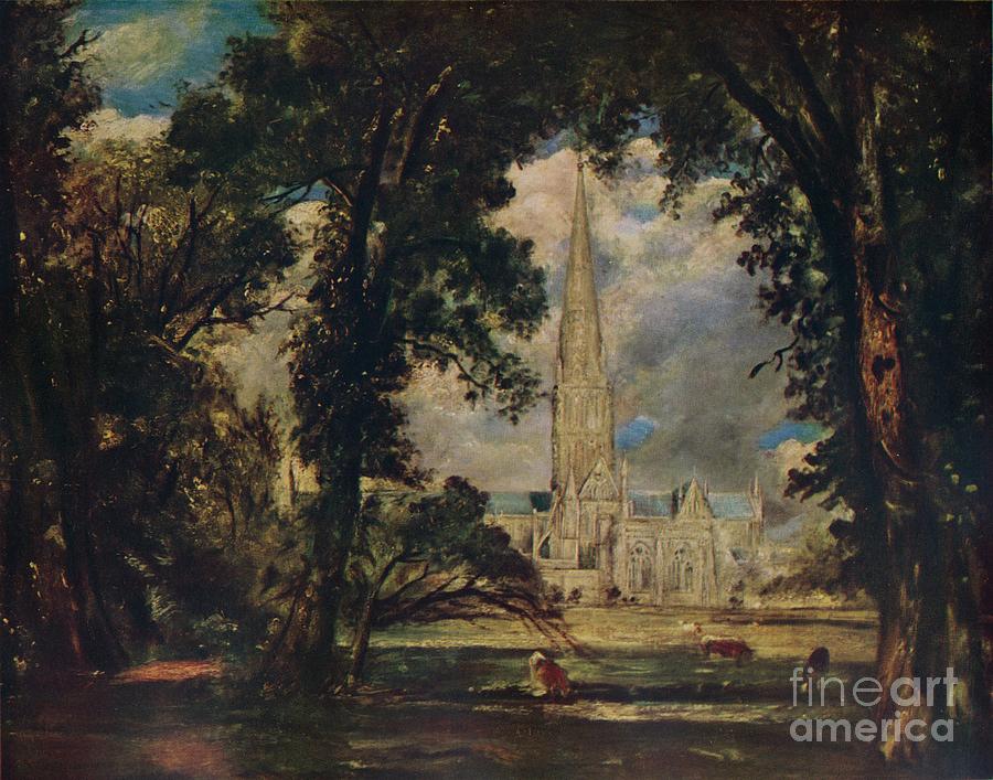Salisbury Cathedral, C1823 Drawing by Print Collector