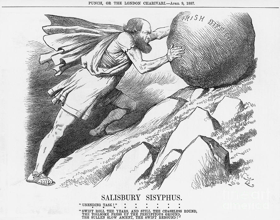 Salisbury Sisyphus, 1887. Artist Joseph Drawing by Print Collector