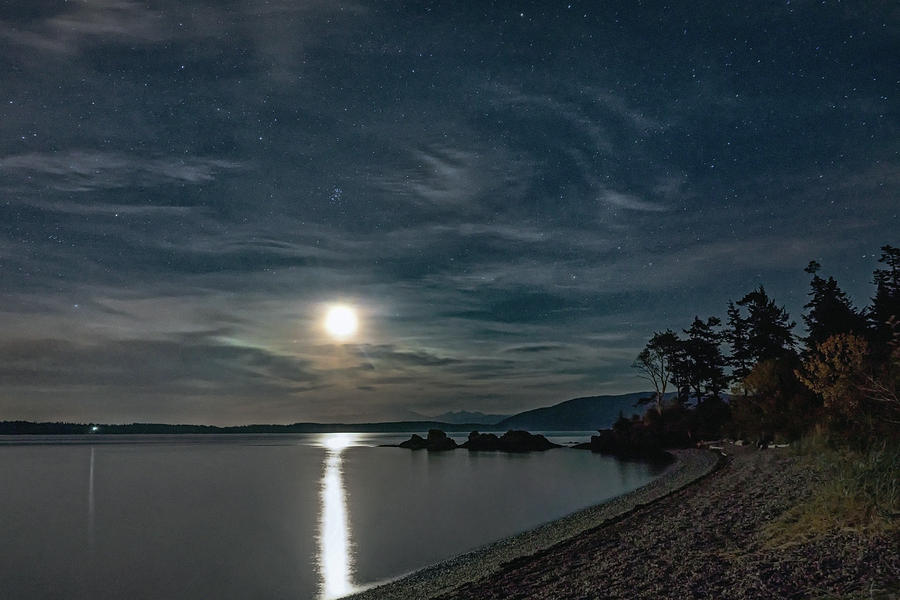 Salish Full Moon Photograph by Geoffrey Ferguson