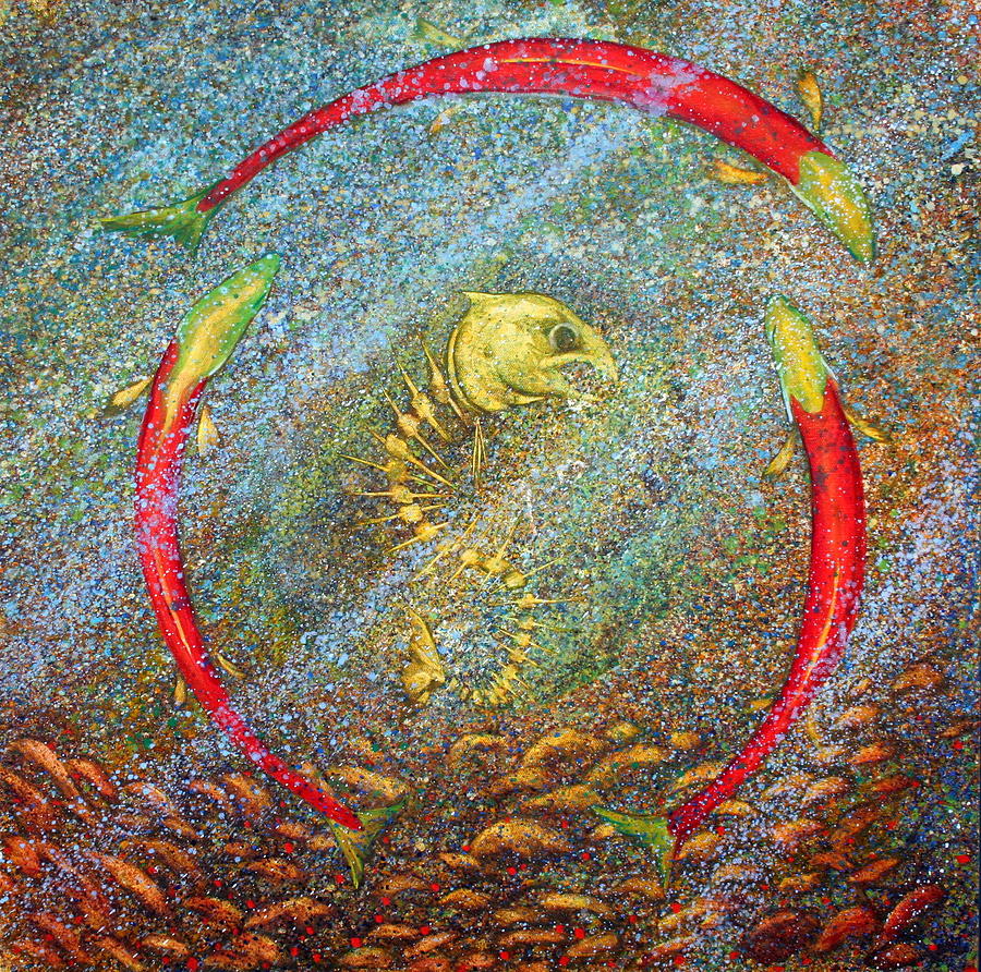 Salmon Cycle Painting by Gregg Caudell