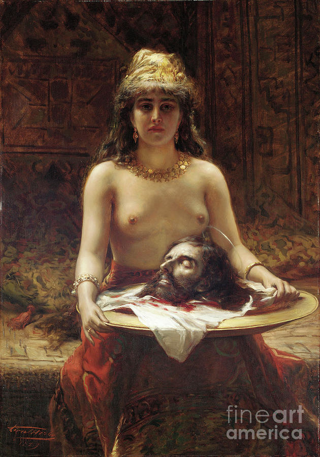 John The Baptist Painting - Salome, 1889 by Leon Herbo