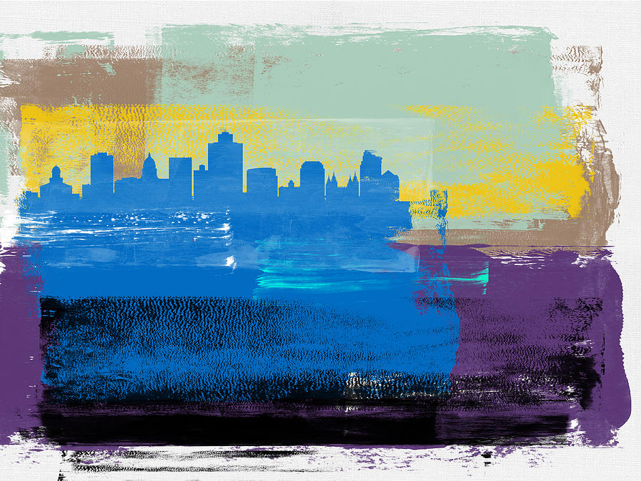 Salt Lake City Mixed Media - Salt Lake City Abstract Skyline II by Naxart Studio