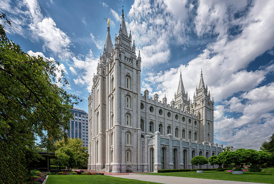 Salt Lake City Mormon Temple Oblique Angle Photograph by Dave Koch