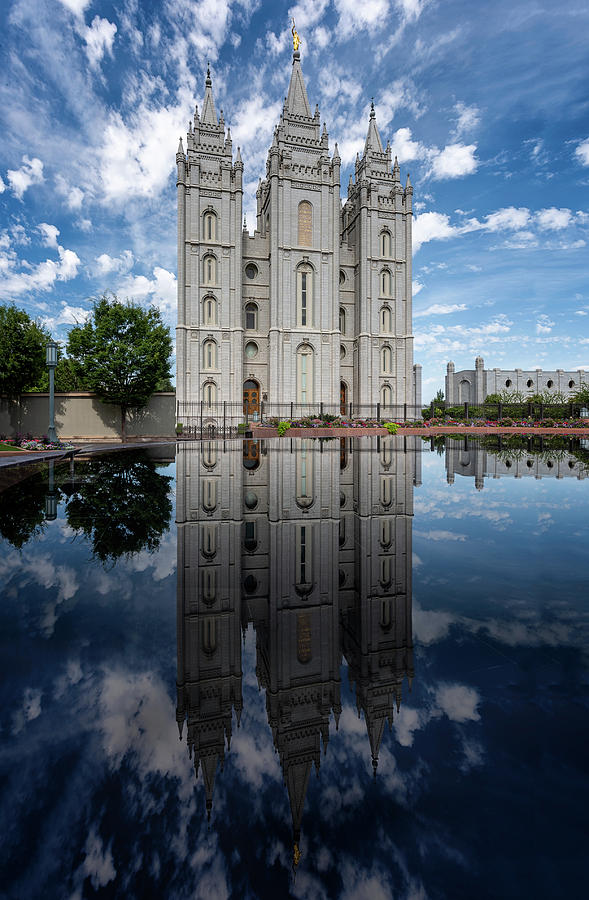 Salt Lake City Mormon Temple Reflection. Photograph by Dave Koch