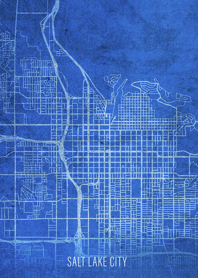 Salt Lake City Mixed Media - Salt Lake City Utah City Street Map Blueprints by Design Turnpike