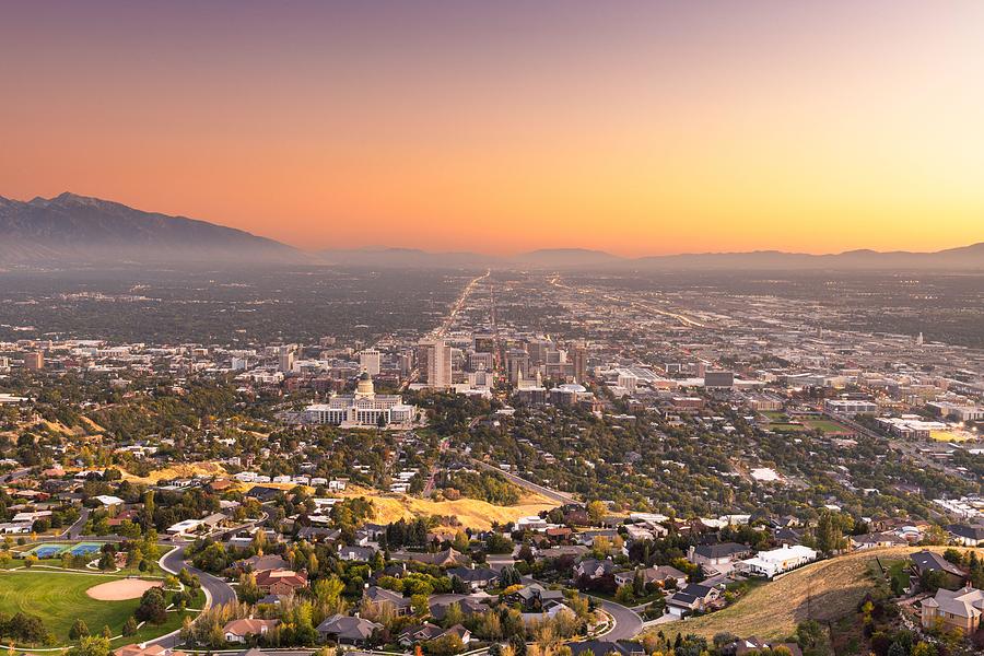 Salt Lake City, Utah, Usa Downtown City Photograph by Sean Pavone ...