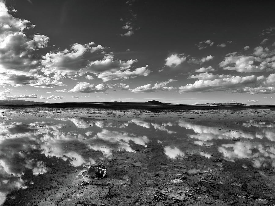 Salt Lake Reflections Black and White Photograph by Leland D Howard