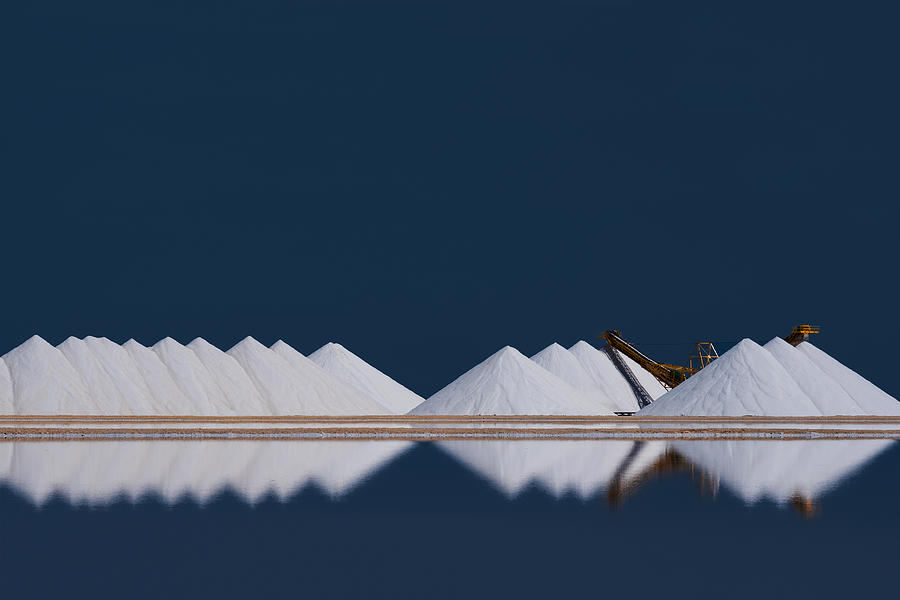 Crane Photograph - Salt Production by Rolf Endermann